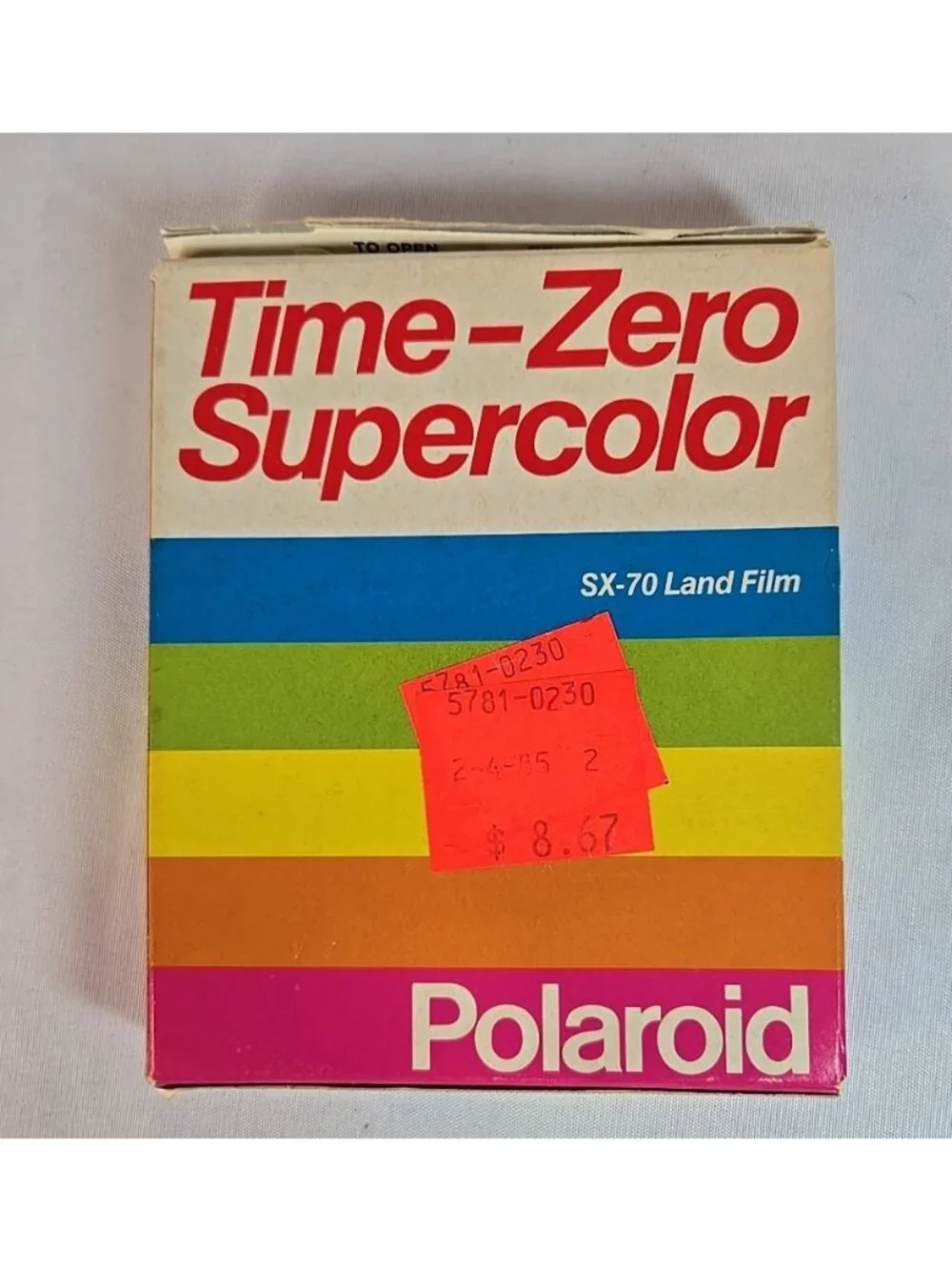 Vintage Polaroid Time-Zero Supercolor SX-70 Land Film One Pack Sealed Exp 8/85
